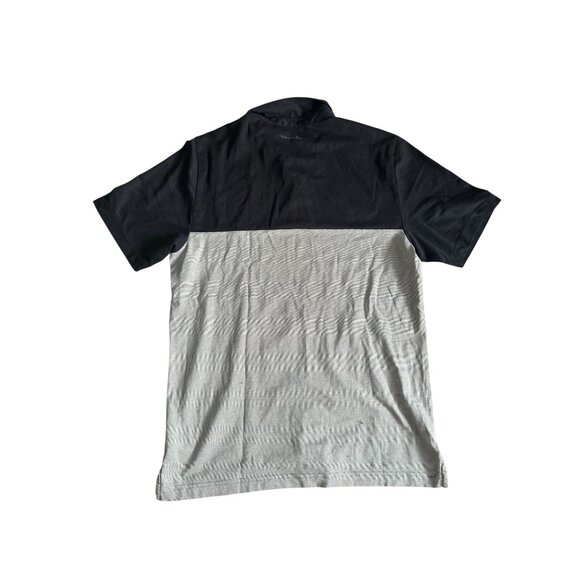 TRAVIS MATHEW Black Gray Colorblock Polo Shirt Size Medium - Picture 4 of 8